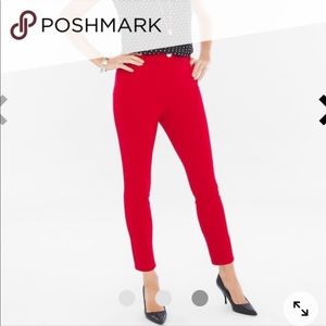 Chico’s red So slimming Capri ankle jeans